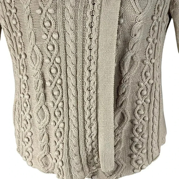 Soft Surroundings Womens M Cable Knit Sweater Bobble Accents Asym Art To Wear - Picture 8 of 15